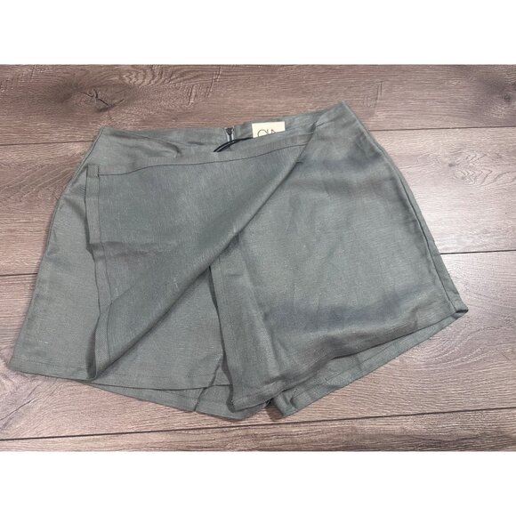 Chaser Sage Green Linen Asymmetrical Skort NWT S - Picture 3 of 13